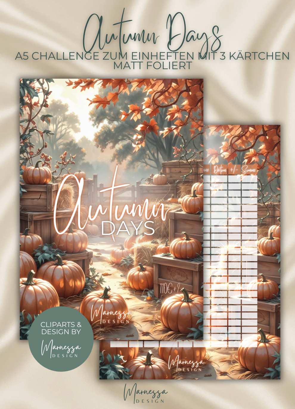 AUTUMN DAYS  | Sparchallenge zum einheften | matt foliert | A5