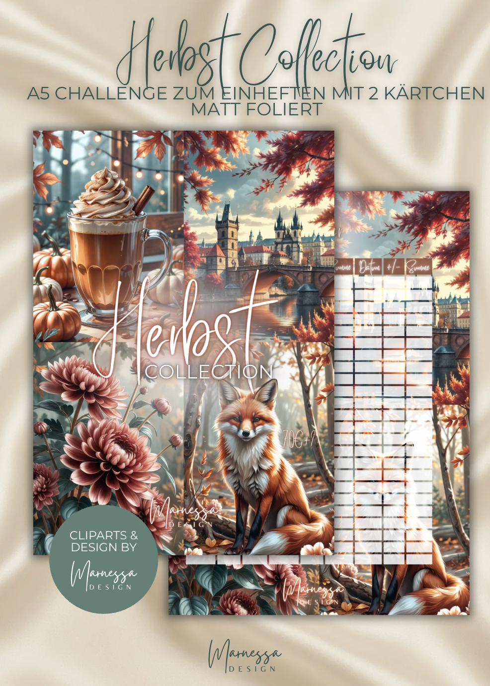 HERBST COLLECTION  | Sparchallenge zum einheften | matt foliert | A5