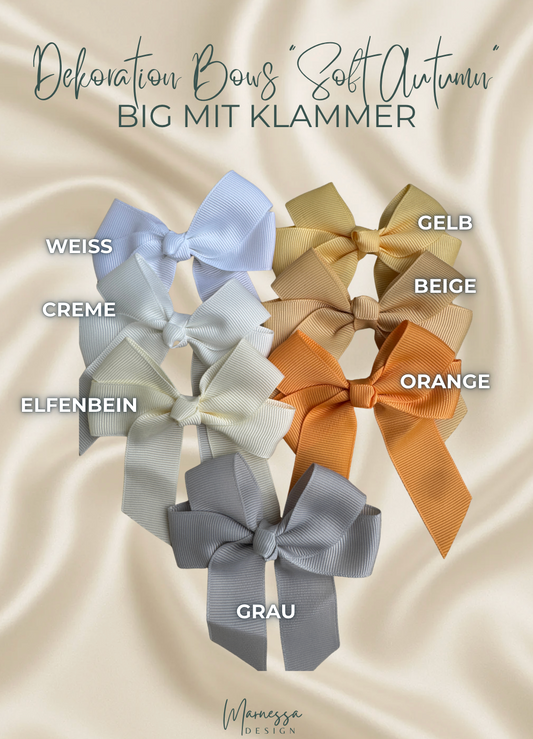 DECORATIONS BOWS BIG "SOFT AUTUMN" | mit Klammer