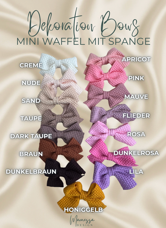 DECORATIONS BOWS "MINI WAFFEL" | mit Spange