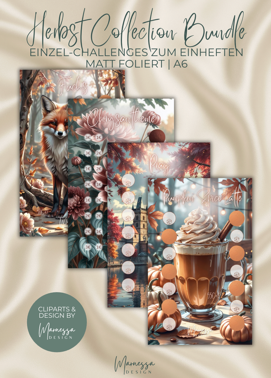 HERBST COLLECTION | Einzel-Challenges zum einheften | matt foliert | A6
