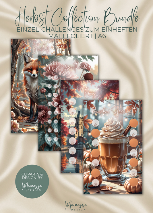 HERBST COLLECTION | Einzel-Challenges zum einheften | matt foliert | A6