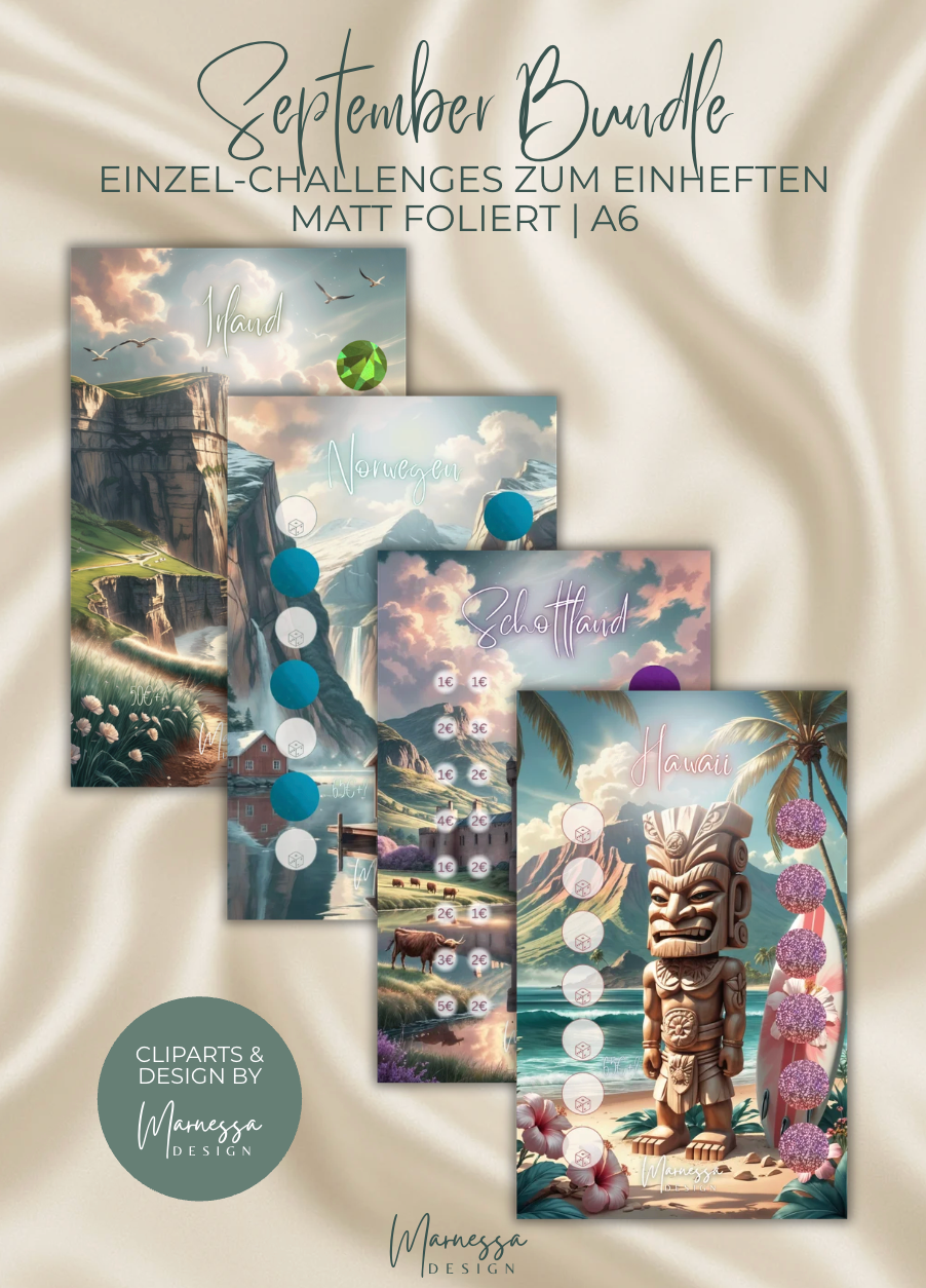 TRAVEL DREAMS COLLECTION | Einzel-Challenges zum einheften | matt foliert | A6