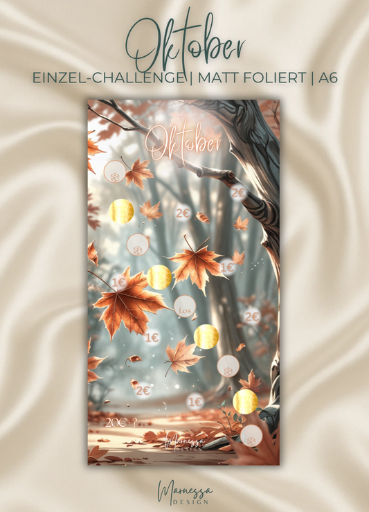 OKTOBER | Einzel-Challenge | Sparchallenge | matt foliert | A6