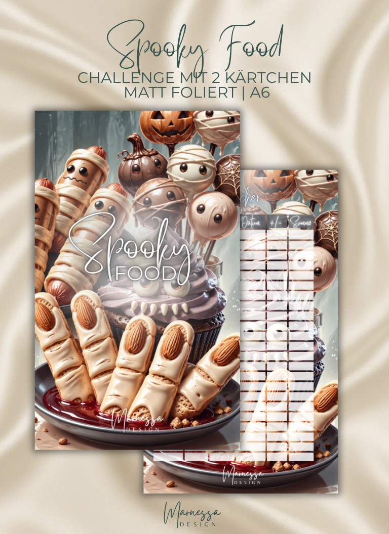 SPOOKY FOOD  | Sparchallenge zum einheften | matt foliert | A6