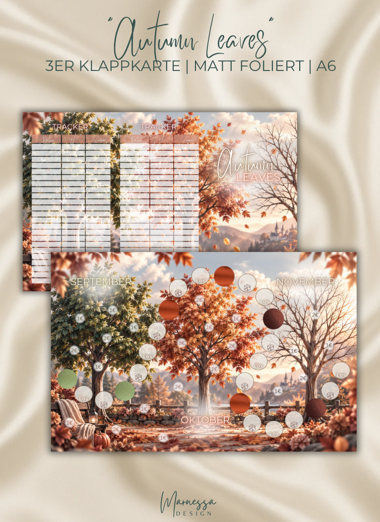 AUTUMN LEAVES | 3er Klappkarte | Sparchallenge | matt foliert