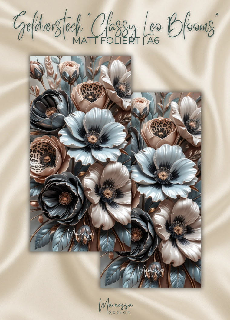 CLASSY LEO BLOOMS | Geldversteck Dashboard  | Inlay | matt foliert | A6