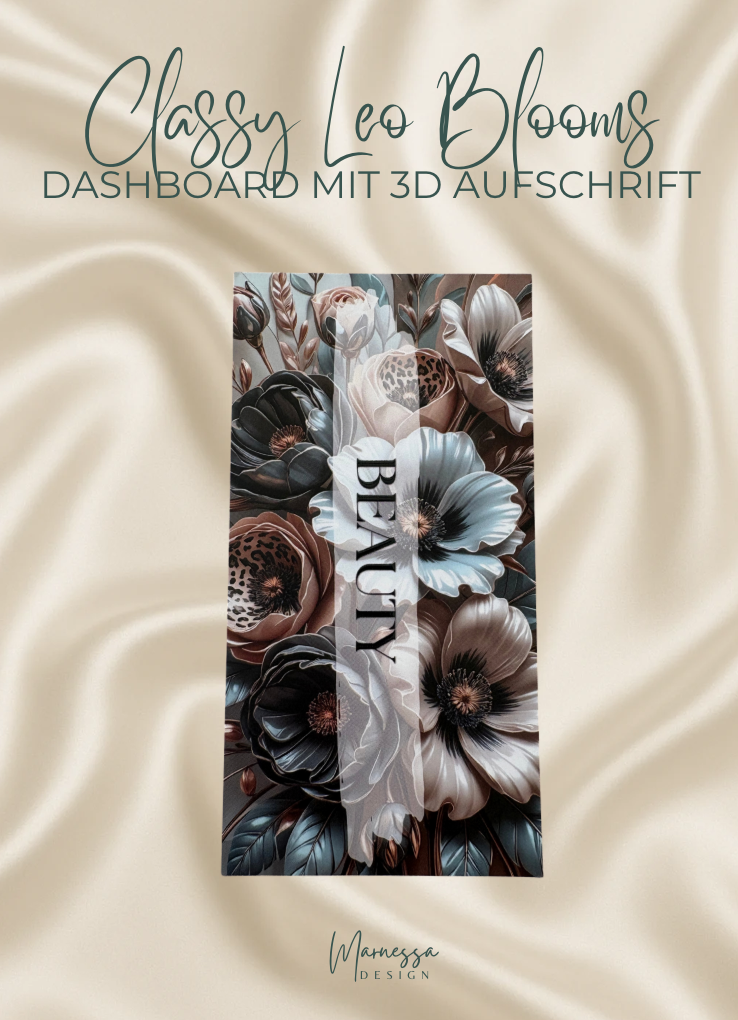 A6 Dashboards mit Tracker | matt foliert und 3D Aufschrift | CLASSY LEO BLOOMS | A6