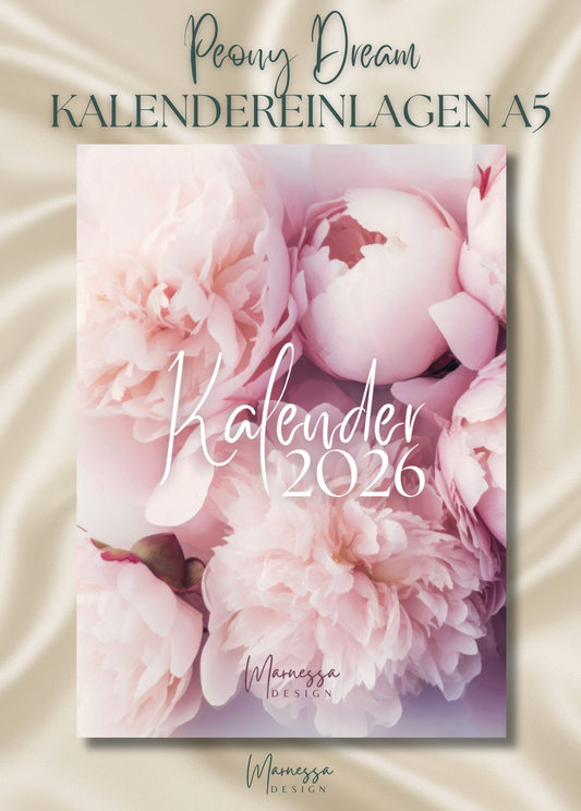 Kalender Einlagen im A5 Format | PEONY DREAM