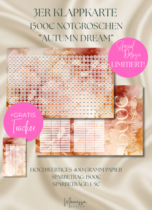 3er Klappkarte Challenge | 1500€ NOTGROSCHEN - AUTUMN DREAM (LIMITED DESIGN)