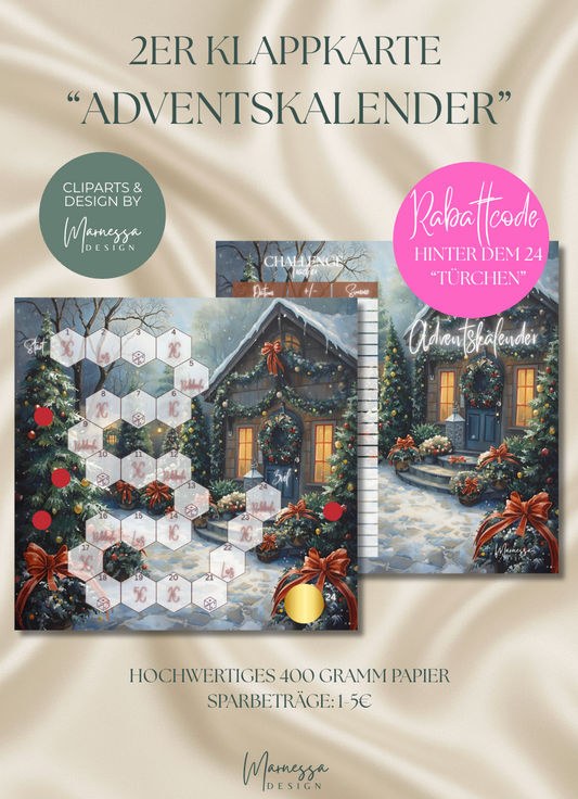 ADVENTSKALENDER | 2er Klappkarte | Sparchallenge