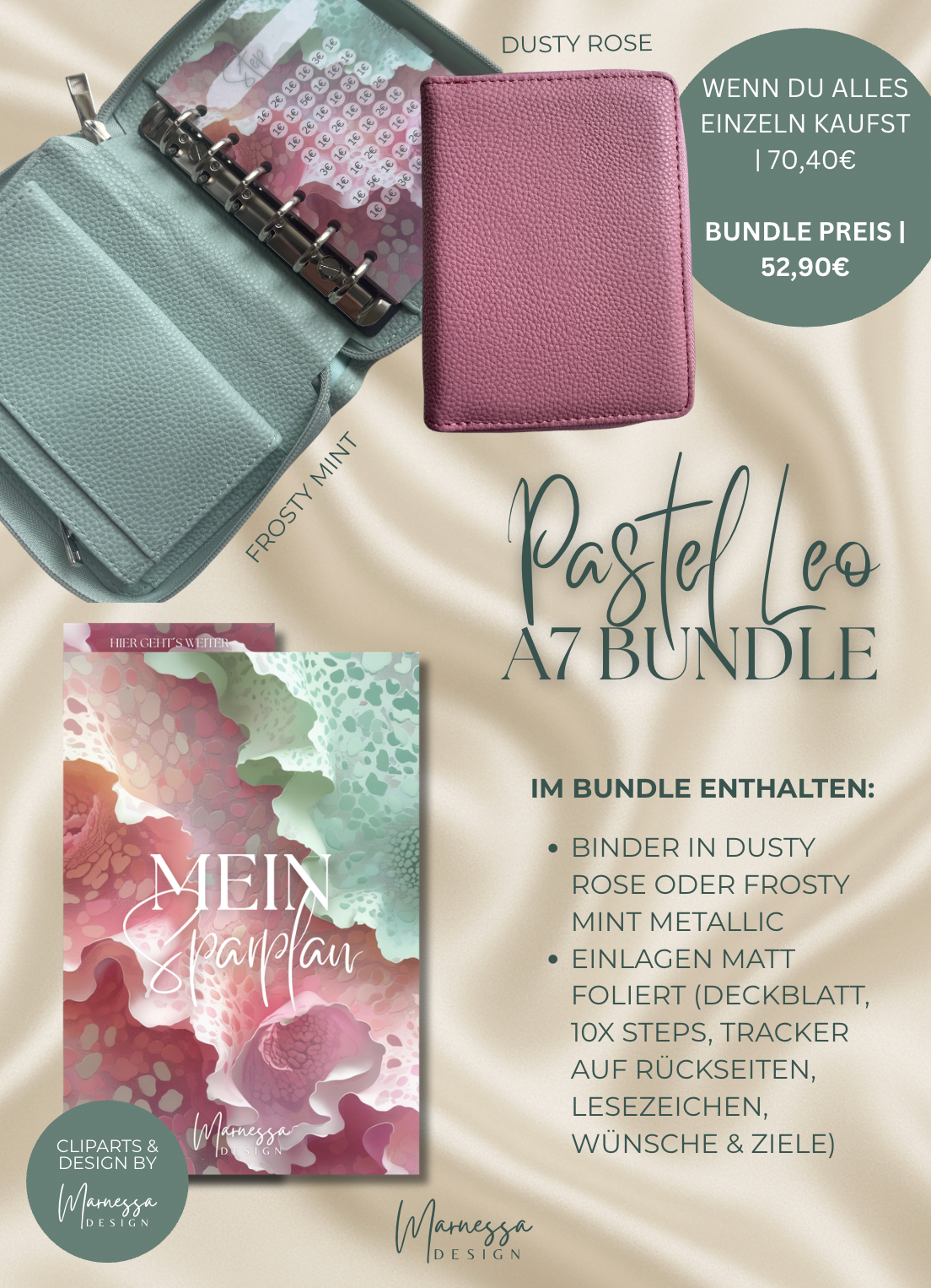 A7 MIX & MATCH - MEIN SPARPLAN | BUNDLE "PASTEL LEO" | matt foliert