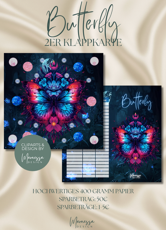 BUTTERFLY | 2er Klappkarte | Sparchallenge