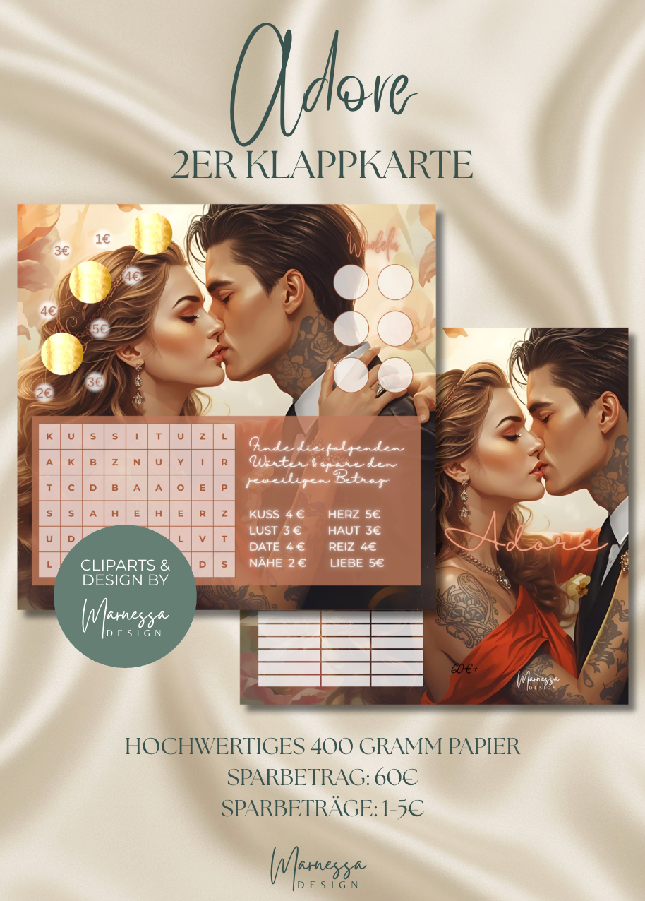 ADORE | 2er Klappkarte | Sparchallenge