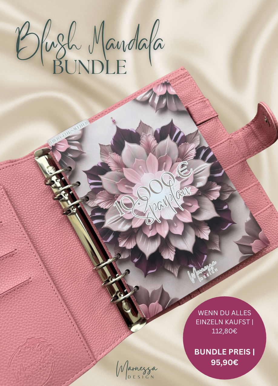 A5 | 10000 € Sparplan | BUNDLE "BLUSH MANDALA" | matt foliert