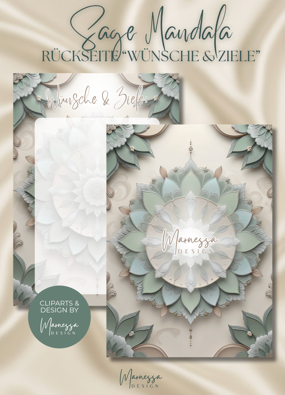 A5 | 10000 € Sparplan | BUNDLE "SAGE MANDALA" | matt foliert