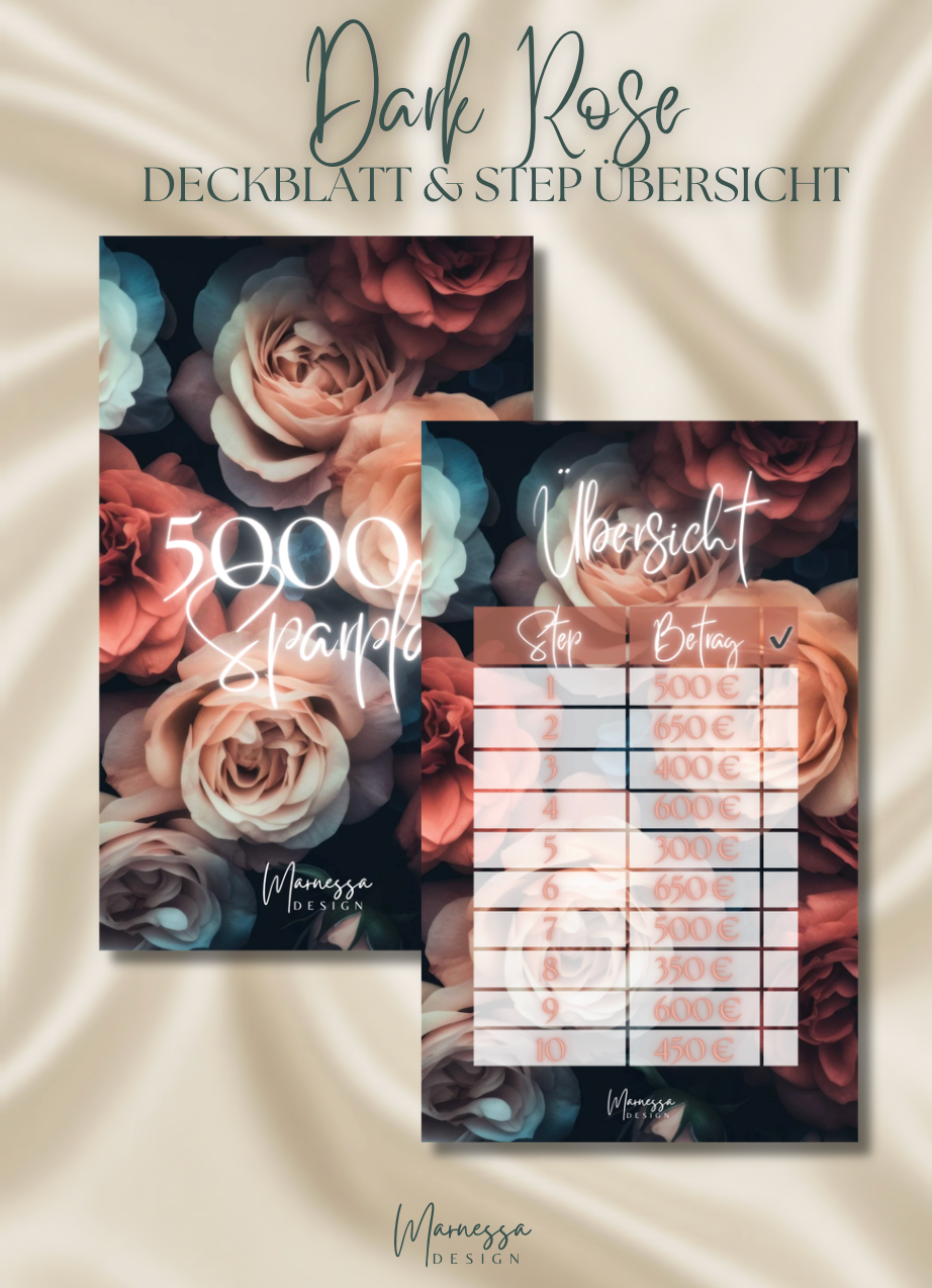 5000 € Sparplan | EINLAGEN "DARK ROSE" | matt foliert