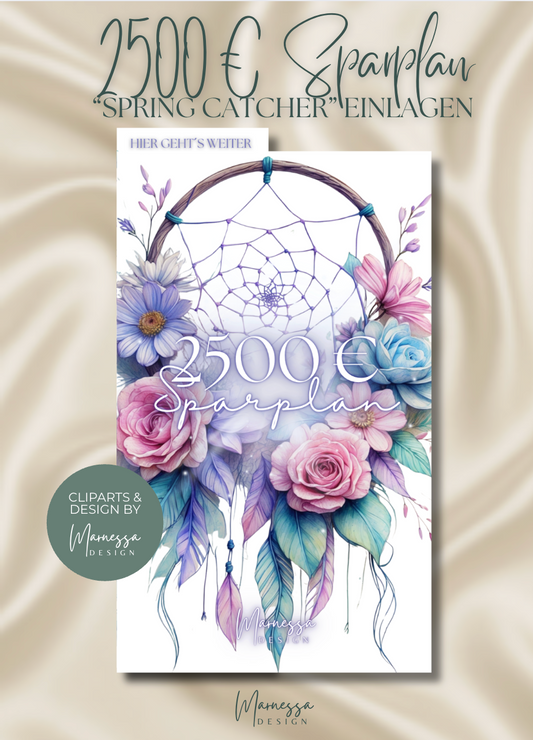 2500 € Sparplan | EINLAGEN "SPRING CATCHER" | matt foliert | A6