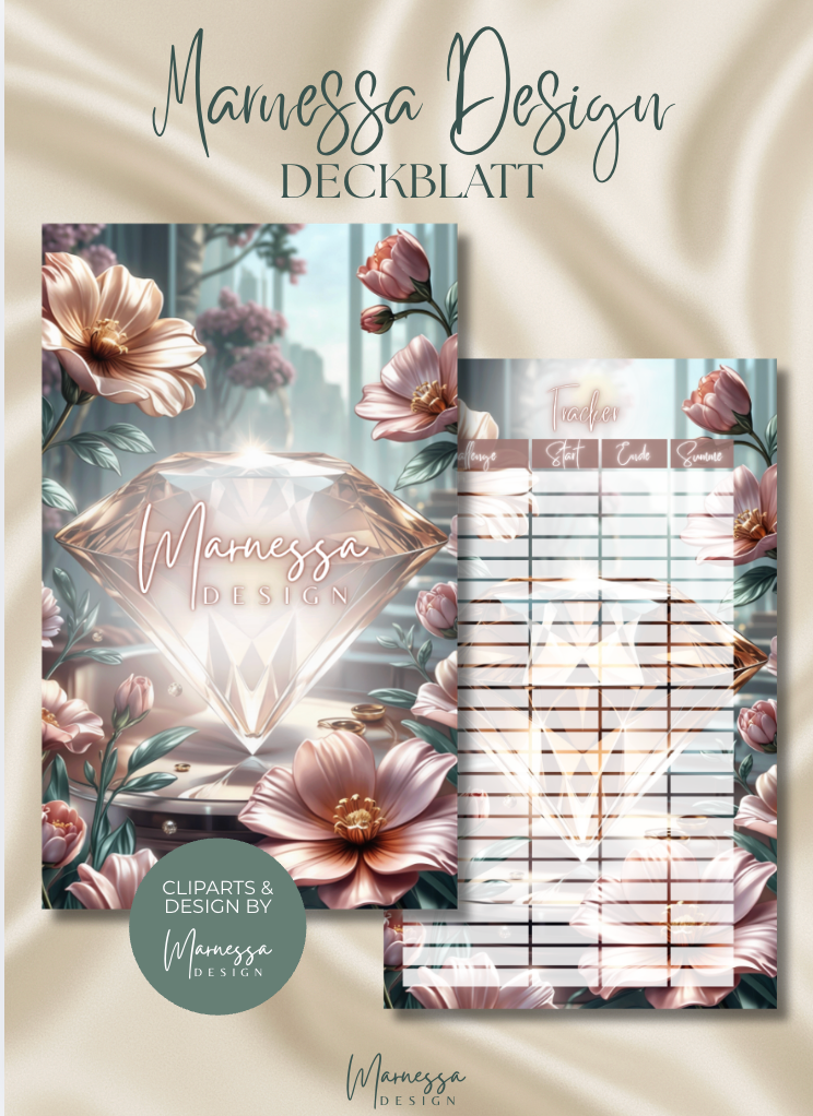 DECKBLÄTTER "ROSY GLOW" EINZELN | Trennblatt | Deckblatt | matt foliert | A6