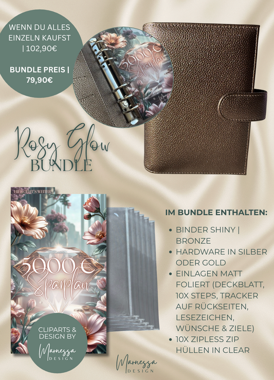 5000 € SPARPLAN | BUNDLE "ROSY GLOW" | matt foliert | A6