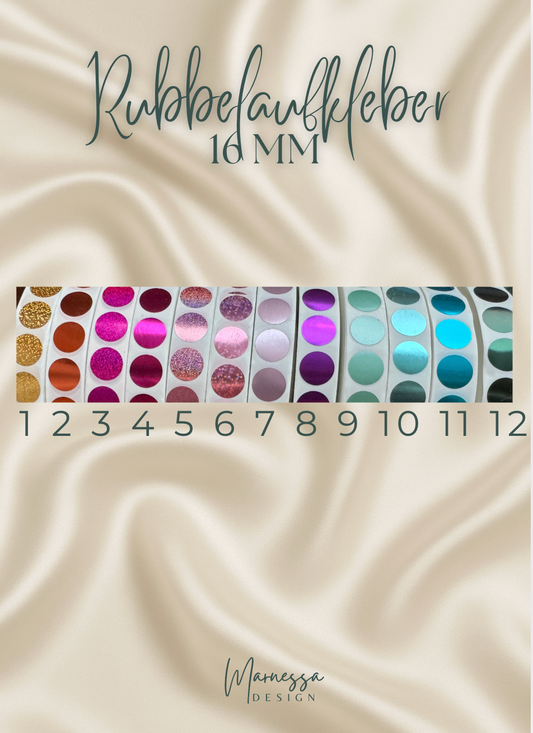 RUBBELAUFKLEBER | RUBBELSTICKER | 16 mm