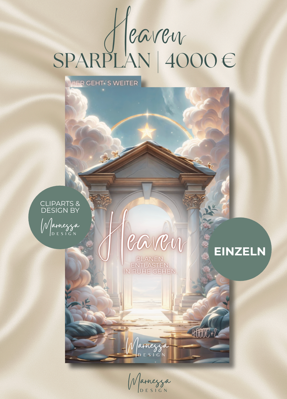 4000 € Sparplan | EINLAGEN "HEAVEN" | matt foliert | A6