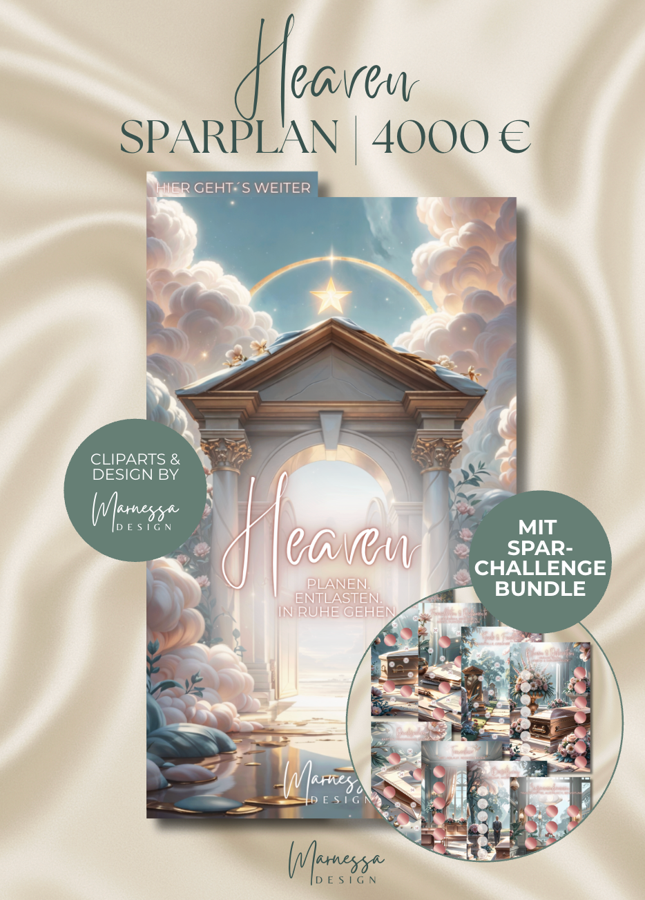 4000 € Sparplan | EINLAGEN "HEAVEN" | matt foliert | A6
