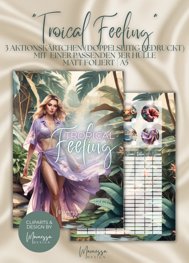 TROPICAL FEELING  | Sparchallenge zum einheften | matt foliert | A5