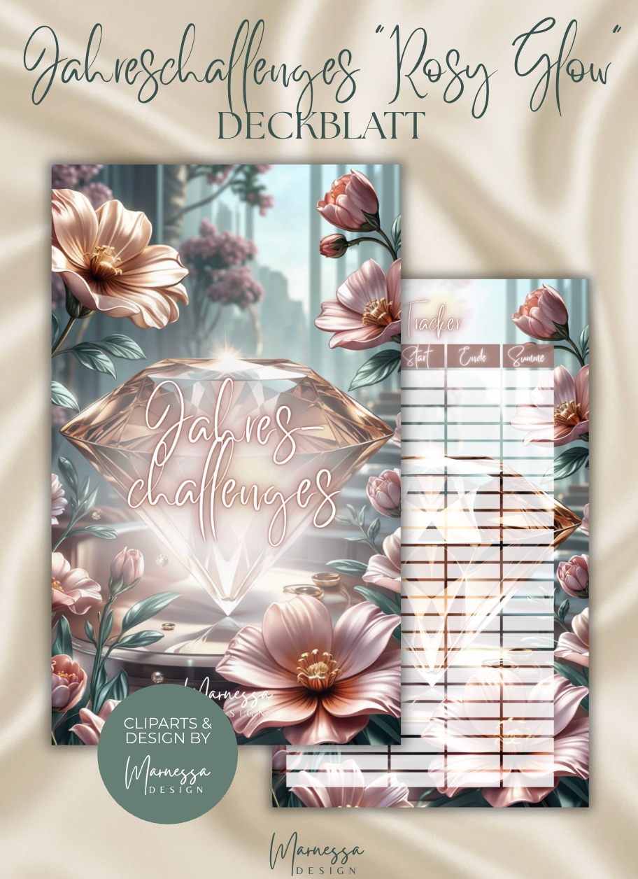 DECKBLÄTTER "ROSY GLOW" EINZELN | Trennblatt | Deckblatt | matt foliert | A6