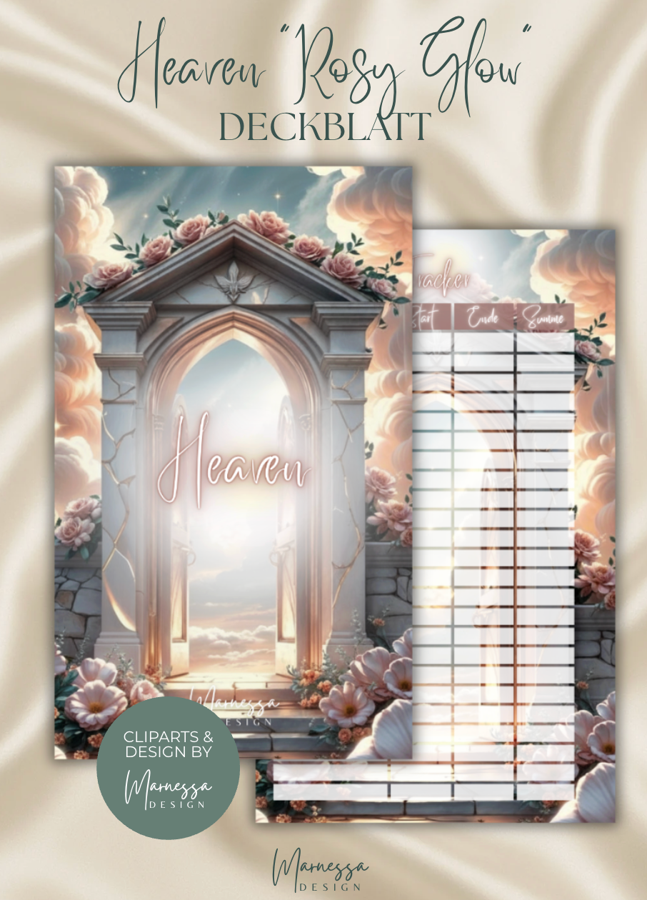 DECKBLÄTTER "ROSY GLOW" EINZELN | Trennblatt | Deckblatt | matt foliert | A6