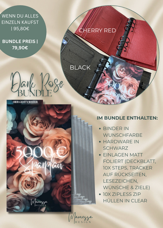 5000 € SPARPLAN | BUNDLE "DARK ROSE" | matt foliert | A6