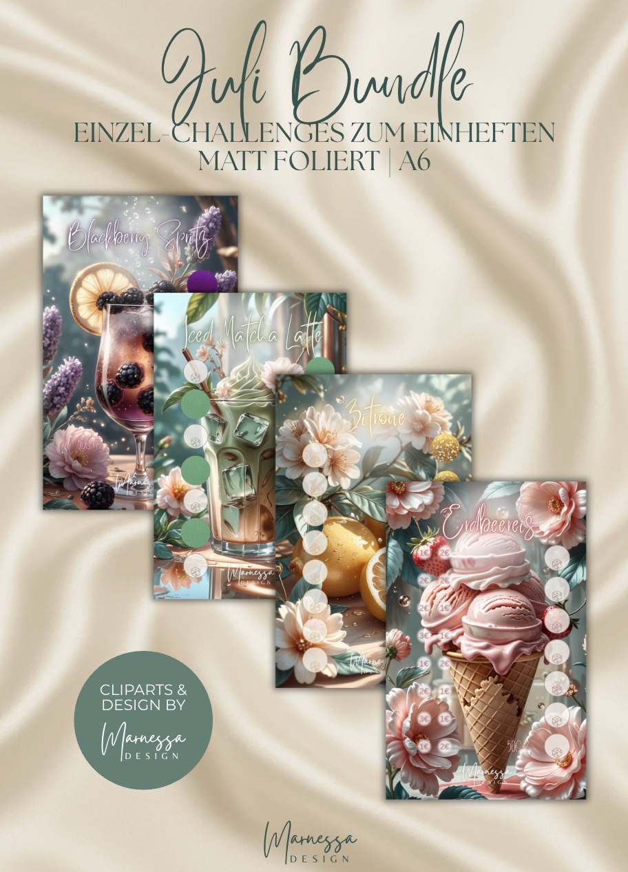 FOOD & DRINKS COLLECTION | Einzel-Challenges zum einheften | matt foliert | A6