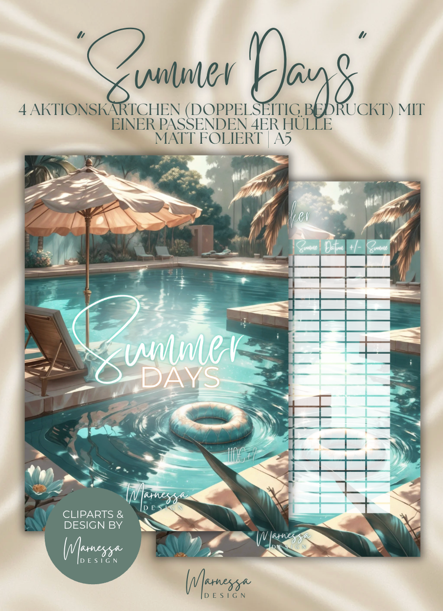 SUMMER DAYS  | Sparchallenge zum einheften | matt foliert | A5