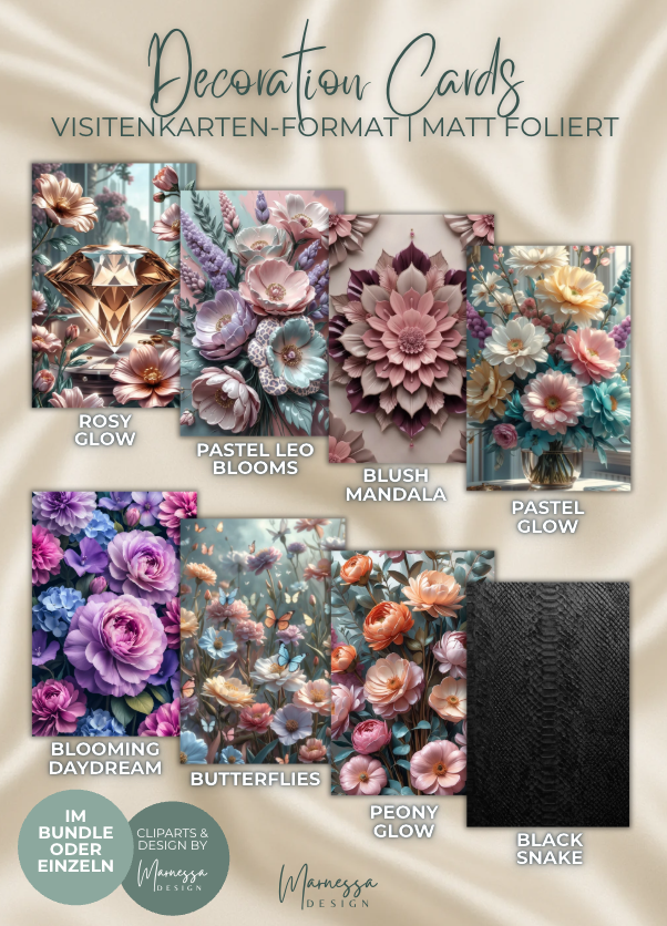 DECORATIONS CARDS | matt foliert | Visitenkartengröße