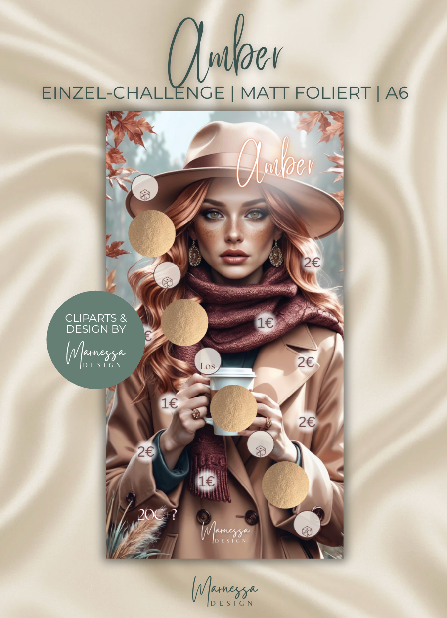 AMBER | Einzel-Challenge | Sparchallenge | matt foliert | A6