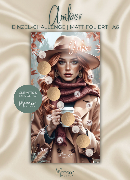 AMBER | Einzel-Challenge | Sparchallenge | matt foliert | A6