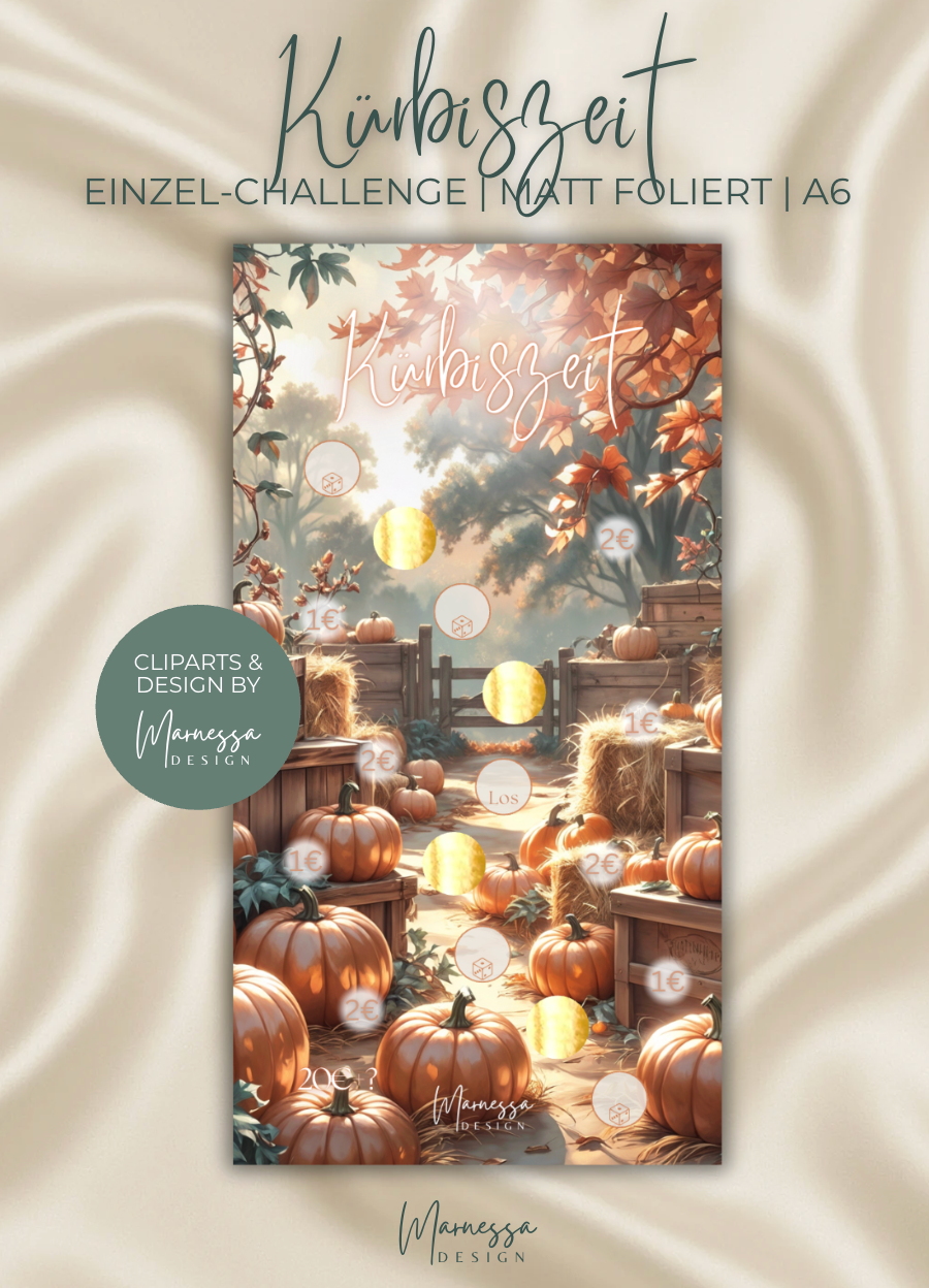 KÜRBISZEIT | Einzel-Challenge | Sparchallenge | matt foliert | A6