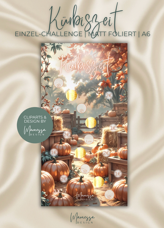 KÜRBISZEIT | Einzel-Challenge | Sparchallenge | matt foliert | A6
