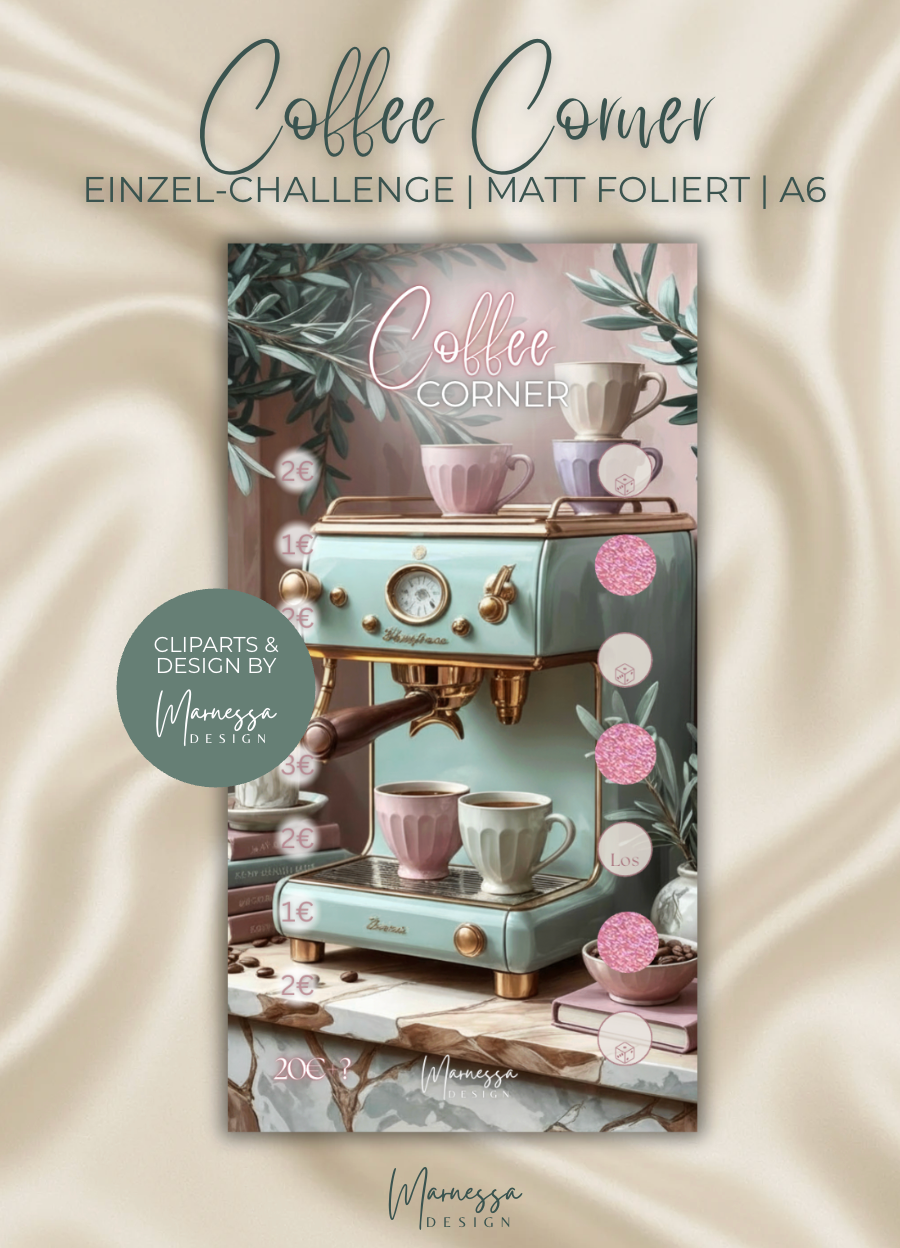 COFFEE CORNER | Einzel-Challenge | Sparchallenge | matt foliert | A6