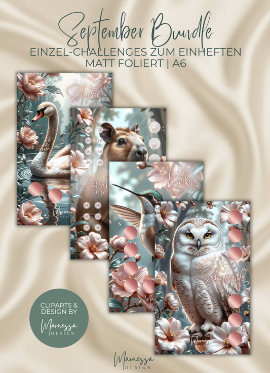 ANIMALS COLLECTION | Einzel-Challenges zum einheften | matt foliert | A6