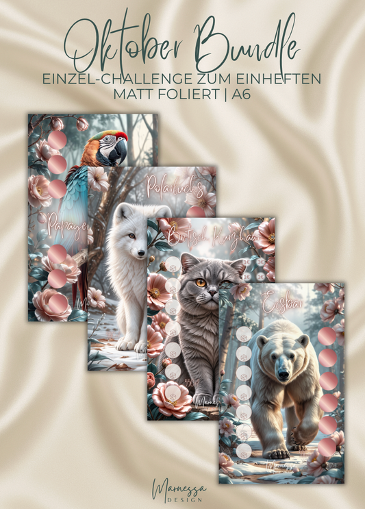 ANIMALS COLLECTION | Einzel-Challenges zum einheften | matt foliert | A6