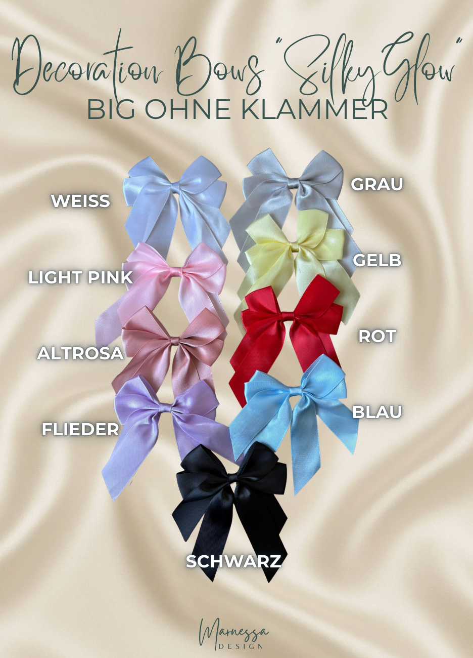 DECORATION BOW "SILKY GLOW" BIG | ohne Klammer