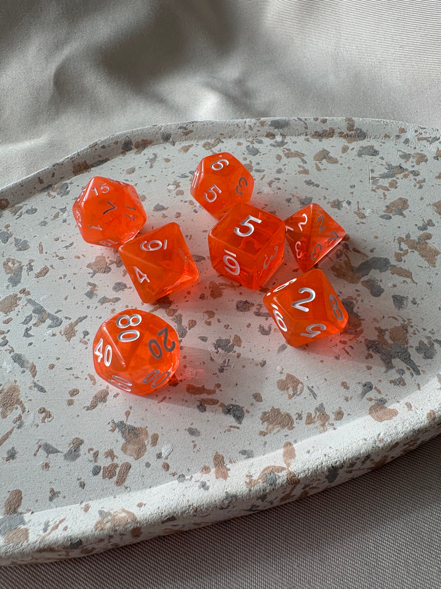Würfel 7er Set JELLY | ORANGE
