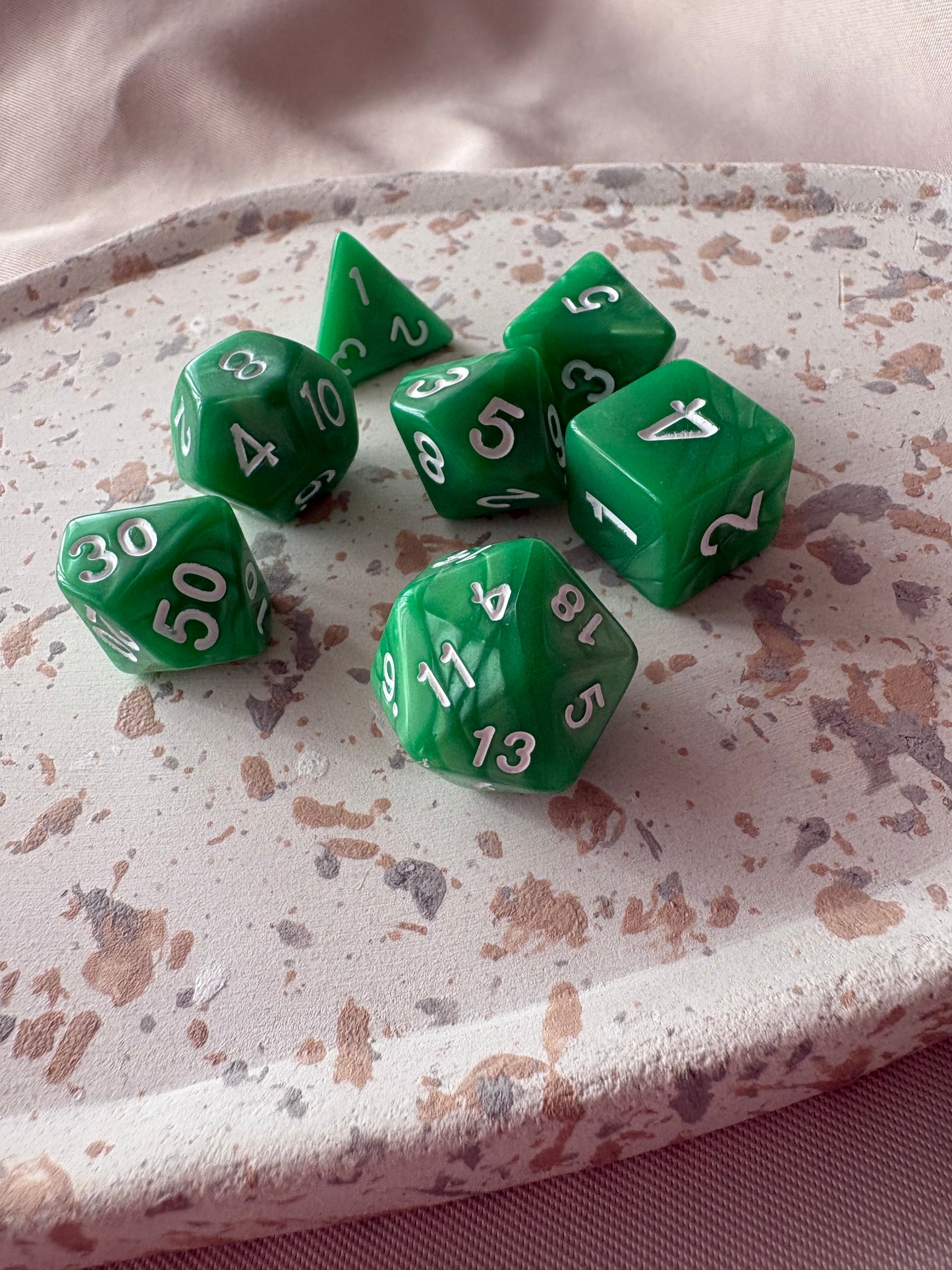 Würfel 7er Set GLOSSY | GREEN