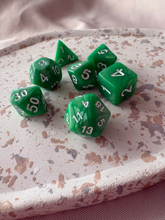 Würfel 7er Set GLOSSY | GREEN