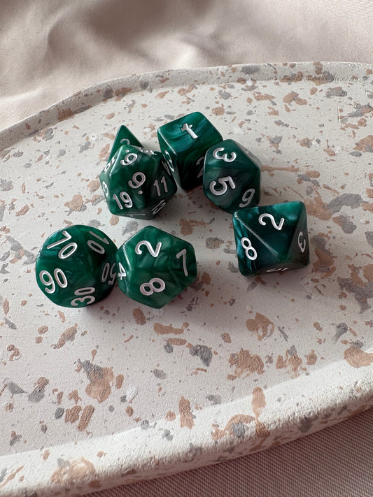 Würfel 7er Set GLOSSY | EMERALD