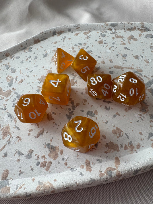 Würfel 7er Set GLOSSY | HONEY