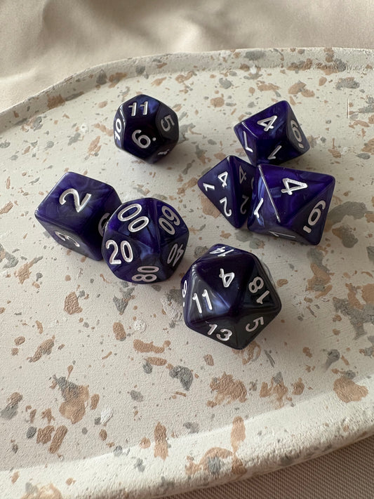 Würfel 7er Set GLOSSY | LILAC
