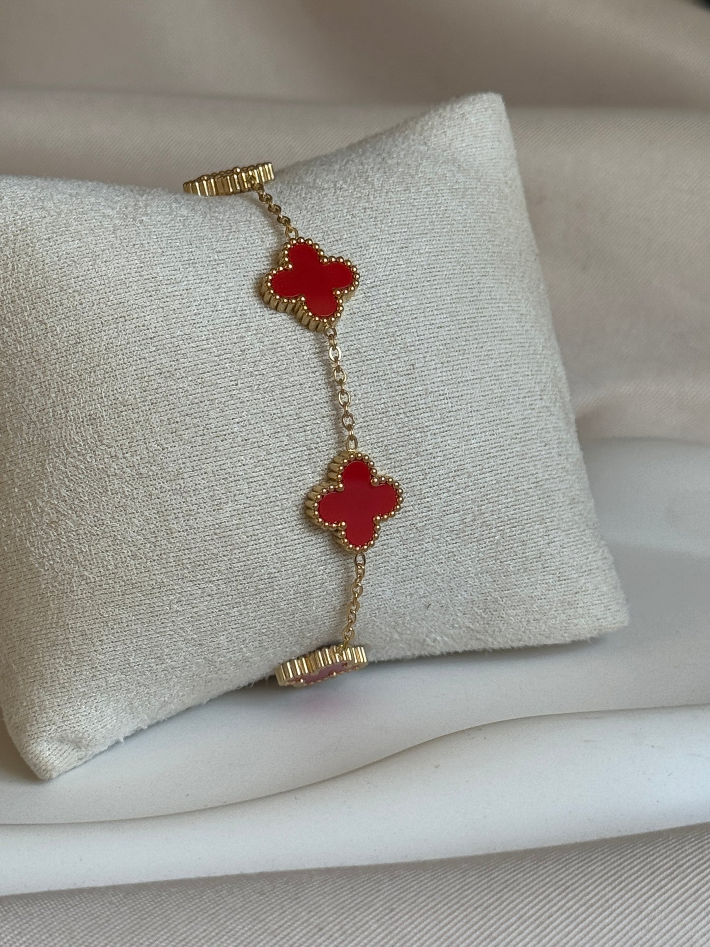 Armband CLASSY CLOVER SMALL | RED