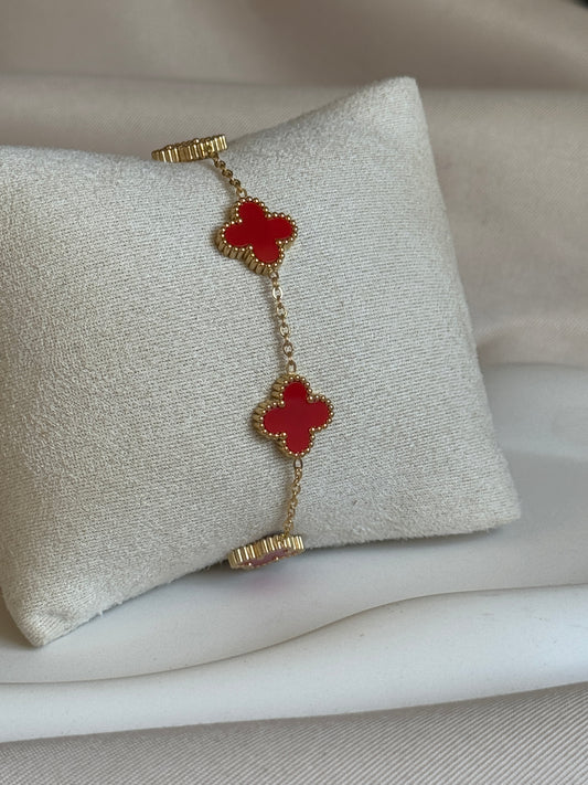 Armband CLASSY CLOVER SMALL | RED